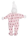 ecoknuffel biologisch katoen, rose met rode stippen